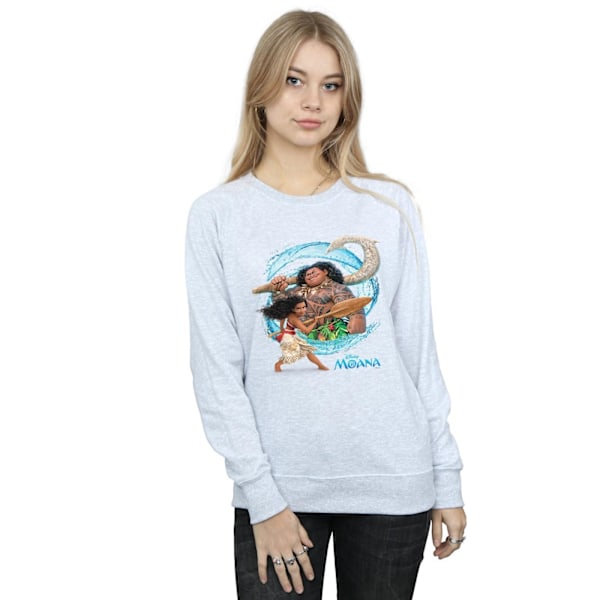 Disney Dam/Kvinnor Moana Och Maui Wave Sweatshirt S Sports Grå Sports Grey S
