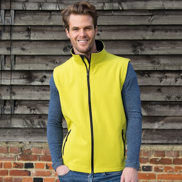 Result Core Printable Softshell Bodywarmer för män 3XL Gul / Svart Yellow / Black 3XL