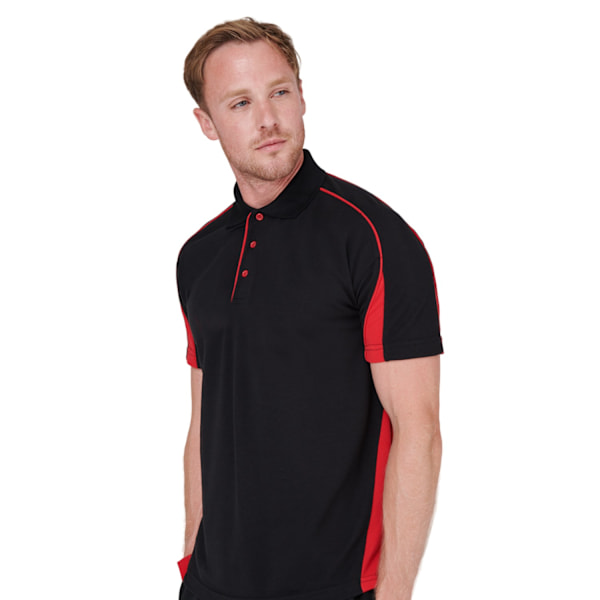 Finden & Hales Herr Club Pique Polotröja 3XL Svart/Röd Black/Red 3XL