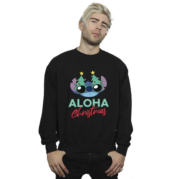 Disney Herr Lilo And Stitch Julgran Skuggor Sweatshirt 5X Black 5XL