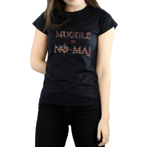 Fantastiska vidunder Kvinnor/Damer Ingen Muggle Ingen Maj Bomull T-shirt Black S
