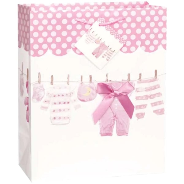 Babykläder Baby Shower Presentpåse One Size Rosa/Vit Pink/White One Size