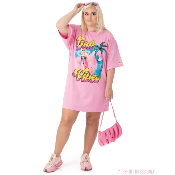 Barbie Dam/Dam Cali Vibes Oversized T-Shirt Klänning L Paste Pastel Pink L