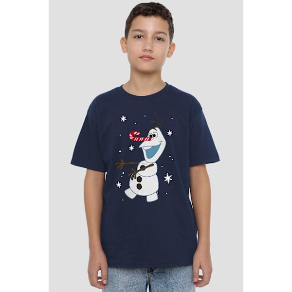 Frozen Barn/Kids Olaf Candy Cane T-shirt 3-4 år Marinblå Navy 3-4 Years