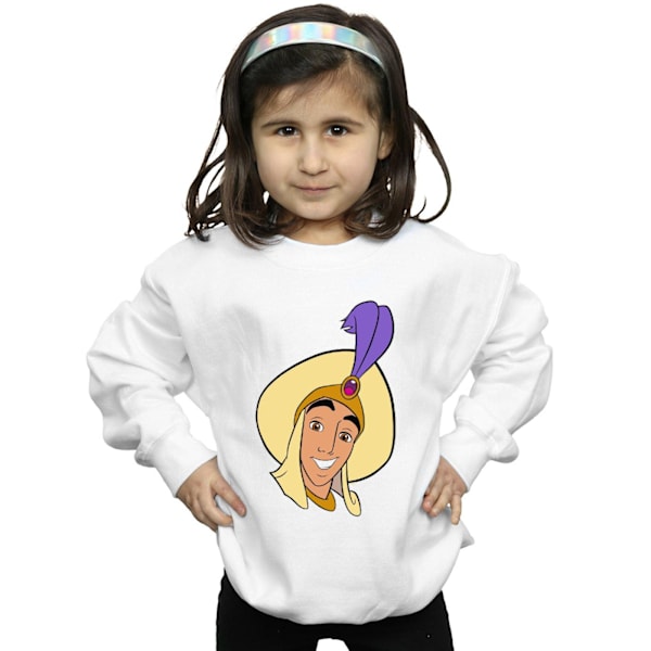 Disney Girls Aladdin Prince Ali Face Sweatshirt 12-13 år Vit White 12-13 Years