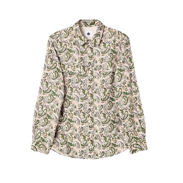 Pretty Green Herr Paisley Regular Button-Down Skjorta XL Stone Stone XL