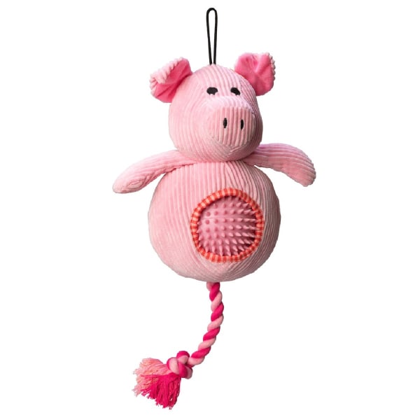 House Of Paws Pig Cord Hundleksak med taggig boll One Size Rosa Pink One Size