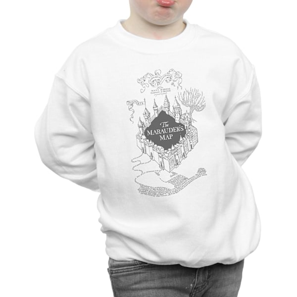 Harry Potter Pojkar The Marauder´s Map Sweatshirt 5-6 År Vit White 5-6 Years