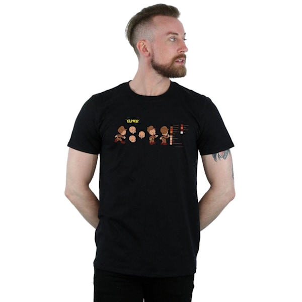 Looney Tunes Herr Elmer Fudd Färgkod T-shirt 4XL Svart Black 4XL