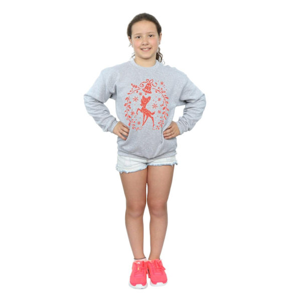 Disney Girls Bambi Julkrans Sweatshirt 12-13 År Sportgrå Sports Grey 12-13 Years