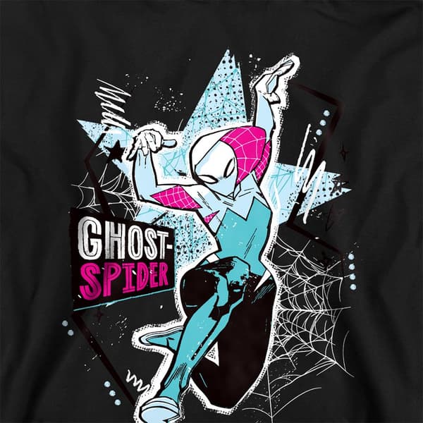 Spider-Man Barn/Barn Ghost-Spider Web Tröja med Huvtröja 7-8 Black 7-8 Years