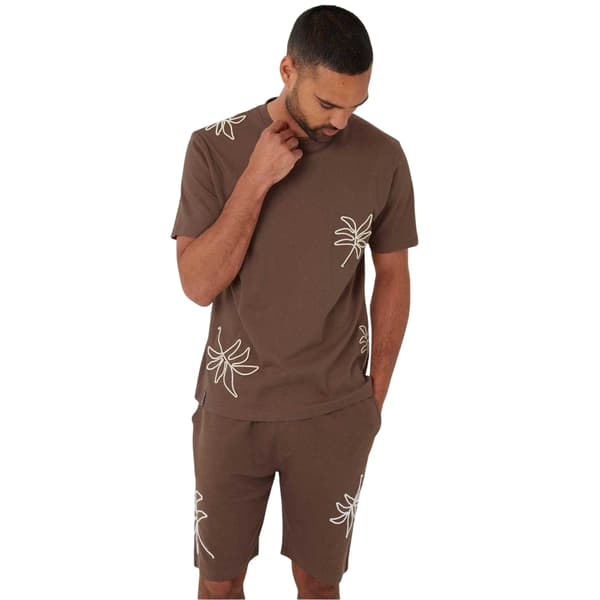 Threadbare Herrshorts med blommönster S Mustang Brown Mustang Brown S