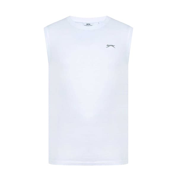Slazenger Herr Logotyp Bomull Linne Topp M Vit White M