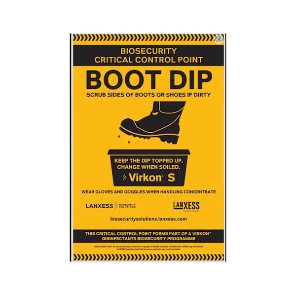 Lanxess Virkon Stövelbad Skylt One Size Gul/Svart Yellow/Black One Size