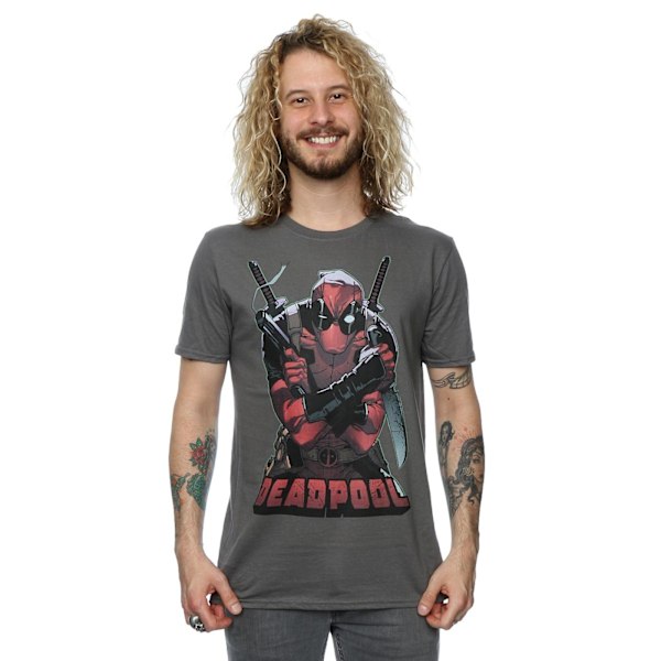 Marvel Deadpool Ready For Action T-shirt XL Ljus Grafit Light Graphite XL