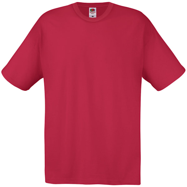 Herr T-shirt med kort ärm Casual Medium Dark Red Dark Red Medium