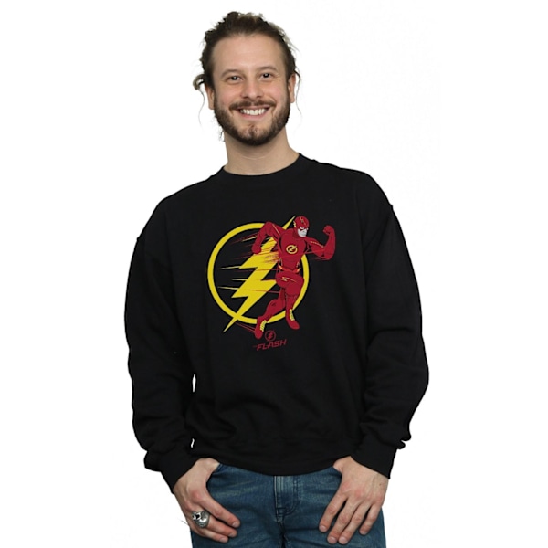 DC Comics Herr The Flash Running Emblem Sweatshirt 4XL Svart Black 4XL