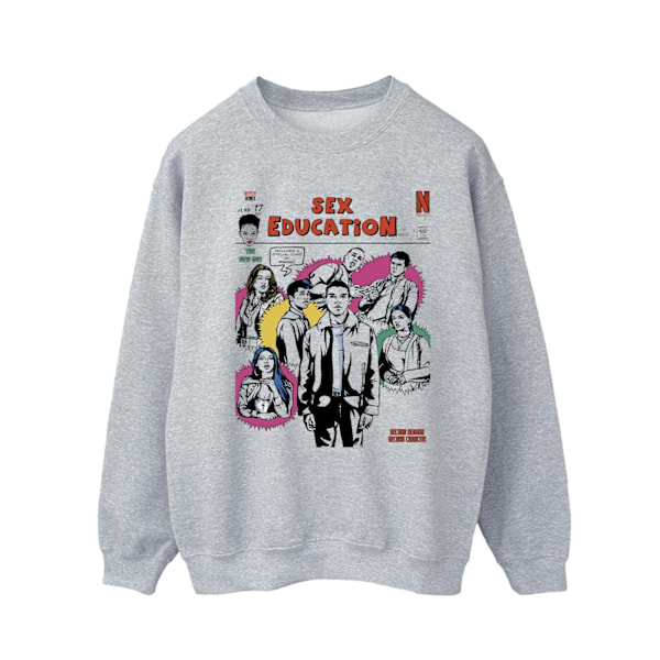 Netflix Mens Sex Education Magazine Cover Sweatshirt XXL Sports Sports Grey XXL