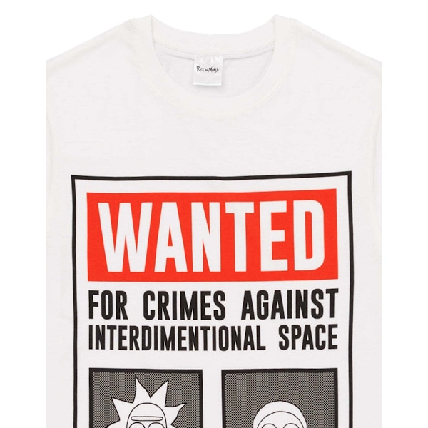 Rick And Morty Herr Wanted Poster Lång Pyjamas Set S Vit/Svart White/Black/Red S