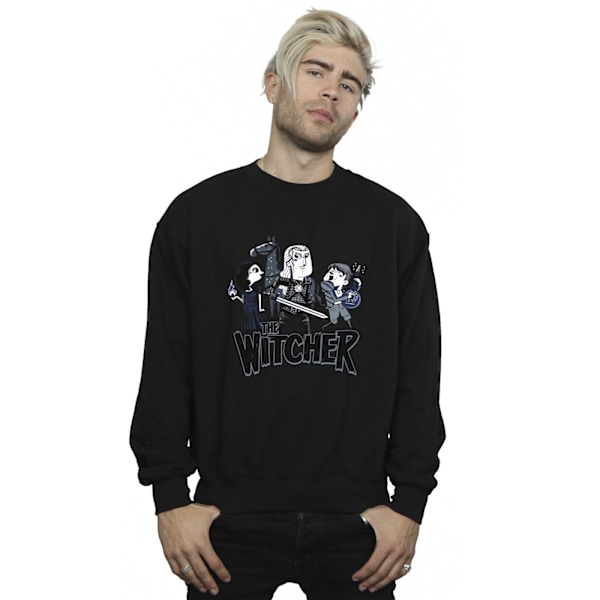 Netflix The Witcher Team Illustrerad Sweatshirt S Svart Black S