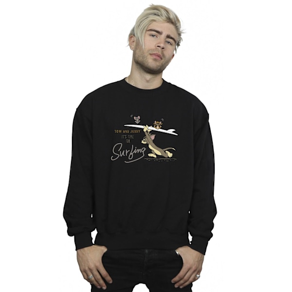 Tom And Jerry Herr It´s Time For Surfing Sweatshirt L Svart Black L