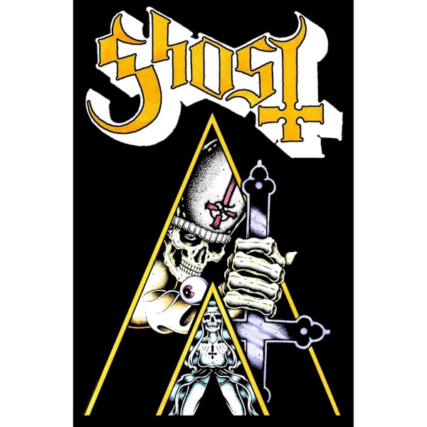 Ghost Clockwork Textil Affisch One Size Svart/Vit/Gul Black/White/Yellow One Size