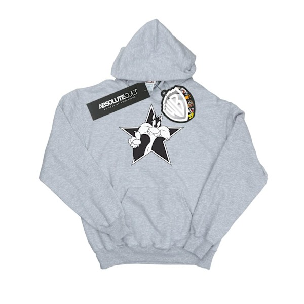 Looney Tunes Herr Sylvester Mono Star Hoodie 3XL Sports Grey Sports Grey 3XL