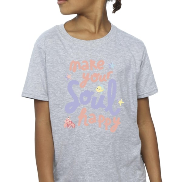 Disney Girls The Little Mermaid Happy Cotton T-Shirt 12-13 År Sports Grey 12-13 Years