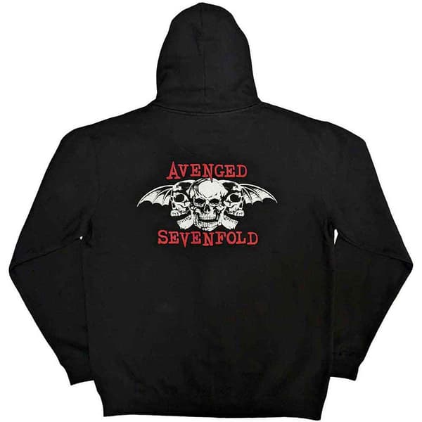 Avenged Sevenfold Unisex Vuxen Dead Head Ryggtryck Full Zip Ho Black S