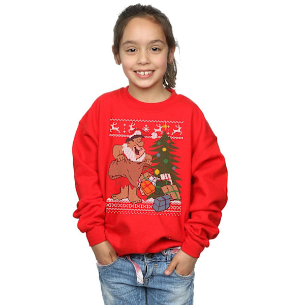 The Flintstones Girls Jul Fair Isle Sweatshirt 7-8 År Red 7-8 Years