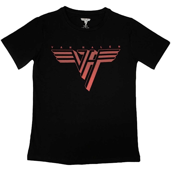 Van Halen Dam/Kvinnor Klassisk Logotyp T-shirt L Svart/Röd Black/Red L