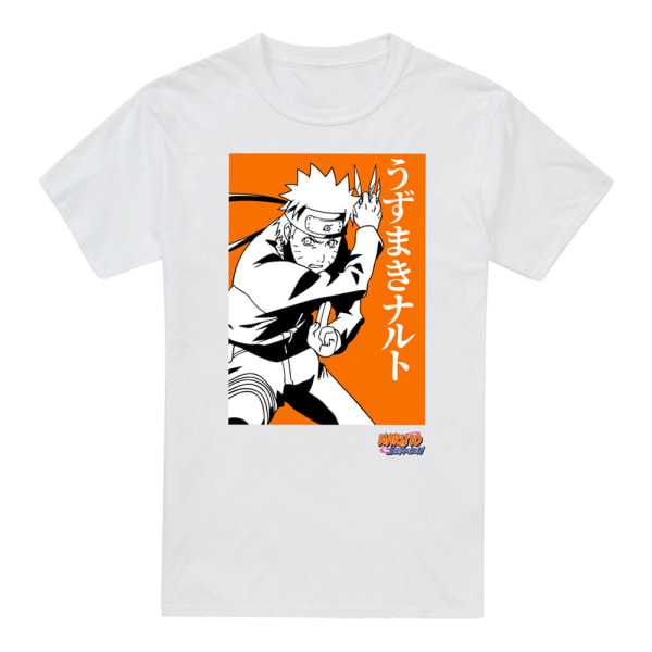 Naruto Mens Panel T-Shirt M Vit/Orange/Svart White/Orange/Black M