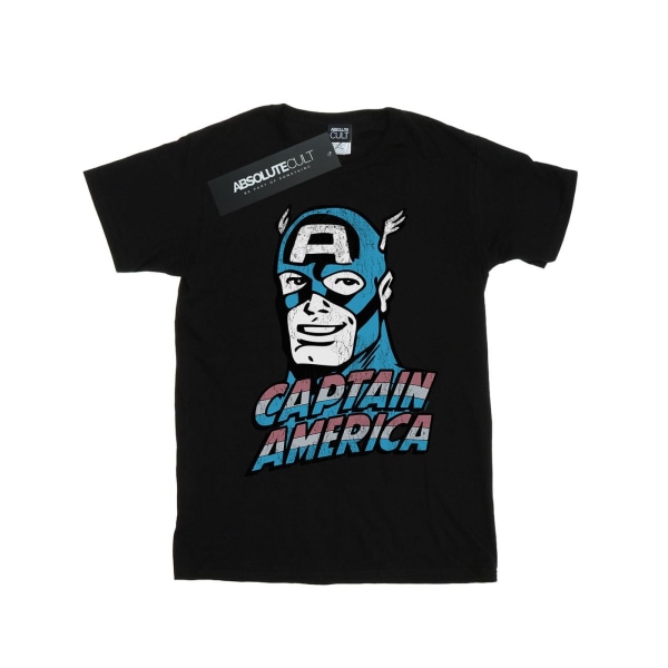Marvel Boys Captain America Distressed T-shirt 12-13 år Blac Black 12-13 Years