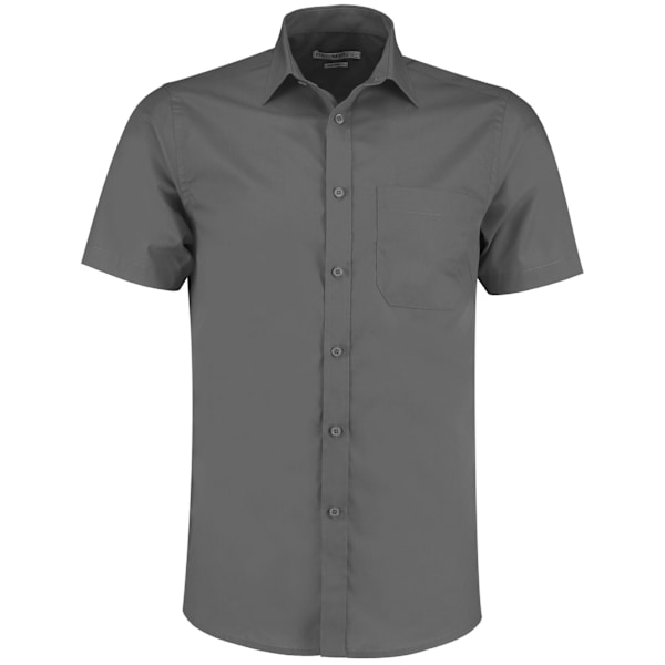 Kustom Kit Herr Poplin Kortärmad Skjorta 23in Grafit Graphite 23in