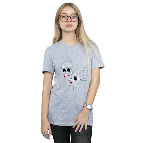 Disney Womens/Ladies Villains Wicked Women Bomull Boyfriend T-S Sports Grey XXL