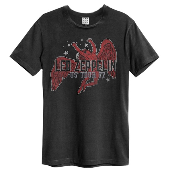 Amplified Mens Led Zeppelin Icarus Tour 77 T-Shirt S Charcoal Charcoal S