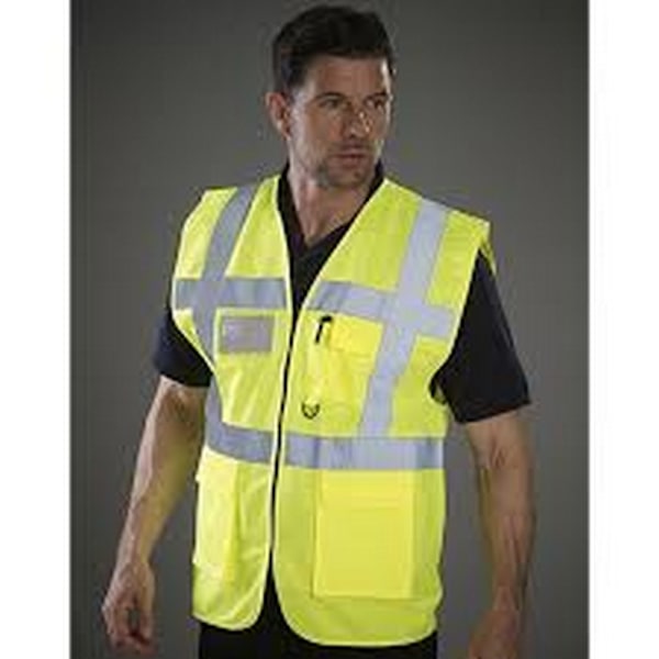 Yoko Hi-Vis Premium Executive/Manager Väst / Jacka (Paket Hi-Vis Yellow 5XL