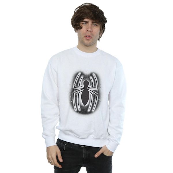 Marvel Herr Spider-Man Graffiti Logo Sweatshirt M Vit White M