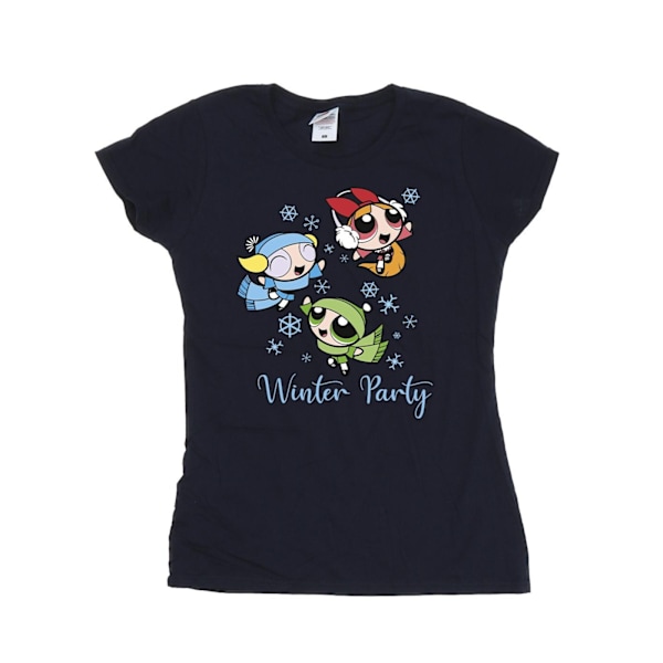 Powerpuff Girls Dam/Dam Tjejer Vinterfest Bomull T-Shirt L Marinblå Navy Blue L