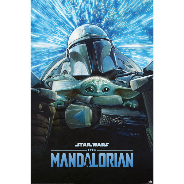 Star Wars: The Mandalorian Lightspeed-affisch En one size ljusblå Light Blue/Black One Size