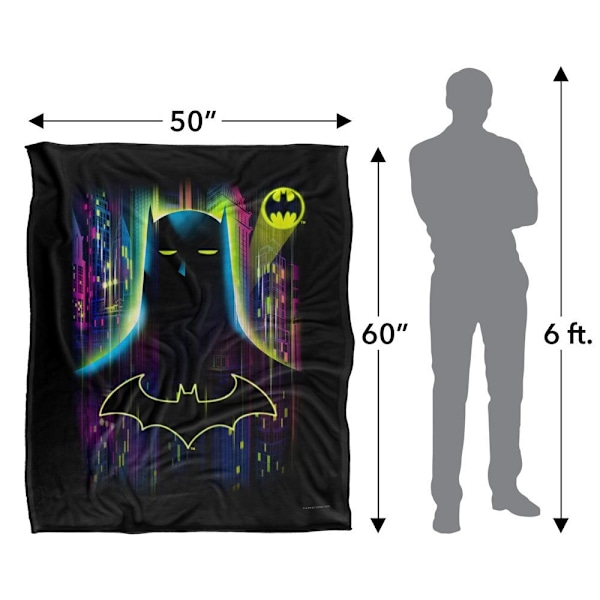 Batman Neon Filt En Storlek Flerfärgad Multicoloured One Size