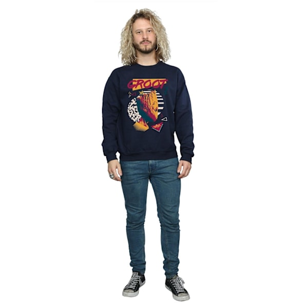 Marvel Herr Guardians Of The Galaxy Vol. 2 80-talets Groot Sweatshirt Navy Blue M