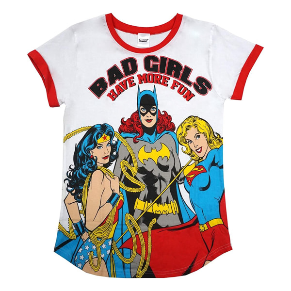 DC Comics Justice League Dam/Ladies Bad Womens Set 12 White 12/14 UK