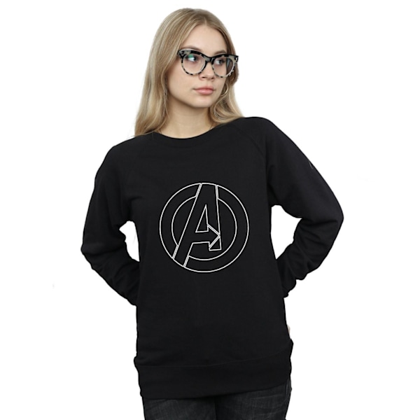 Marvel Womens/Ladies Avengers Assemble A Logo Outline Sweatshirt Black L