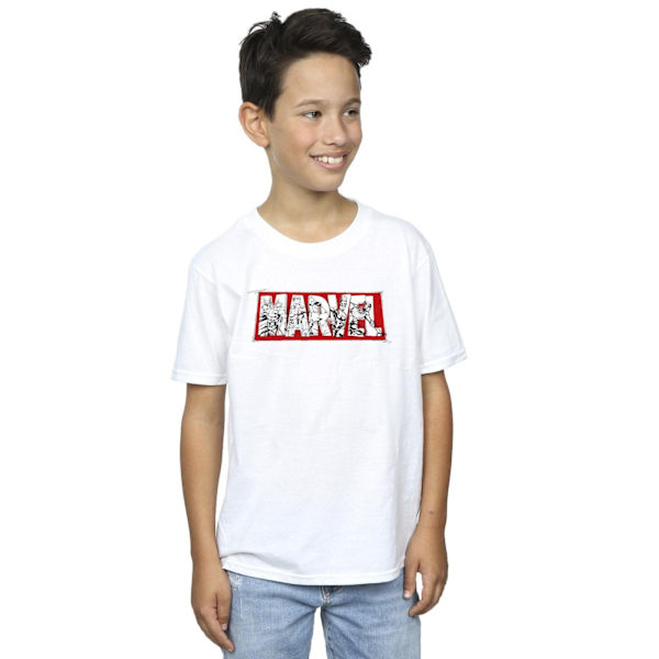 Marvel Boys Avengers Infill T-Shirt 7-8 år Vit White 7-8 Years