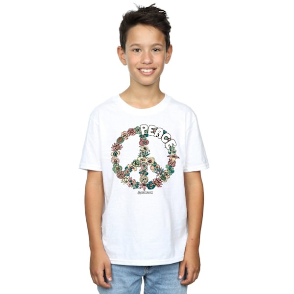 Woodstock Boys Floral Peace T-Shirt 12-13 år Vit White 12-13 Years