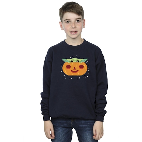 Star Wars Pojkar The Mandalorian Grogu Pumpa Sweatshirt 12-13 Y Navy Blue 12-13 Years