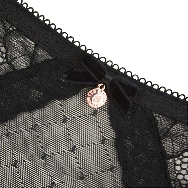Ted Baker Dam/Dam Etta Blomstermönstrad Spetsstringtrosa 14 UK Je Jet Black 14 UK