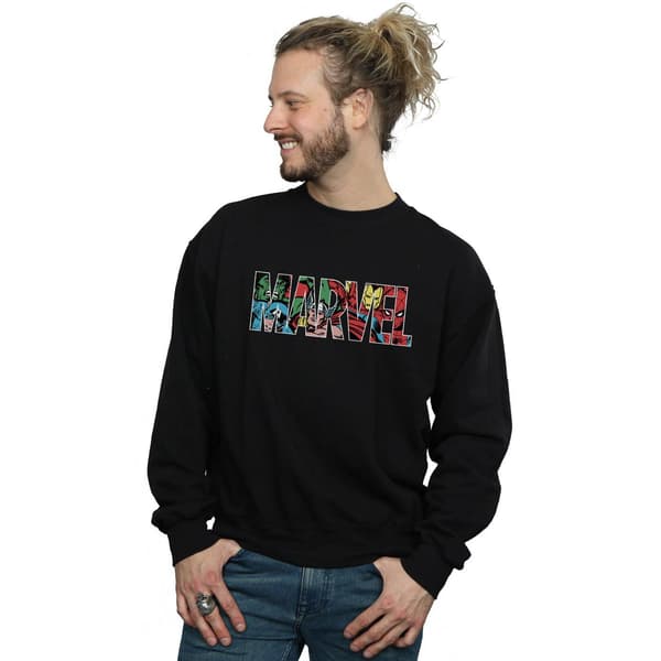 Marvel Comics Herr Infill Logo Sweatshirt L Svart Black L