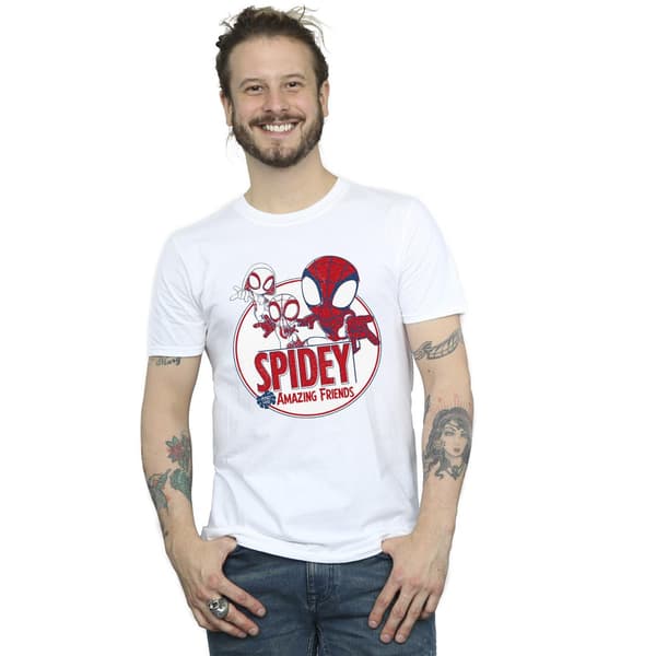 Marvel Herr Spidey And His Amazing Friends Circle T-Shirt M Vit White M